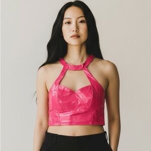 Cyberdog London Hot Pink Patent Halter